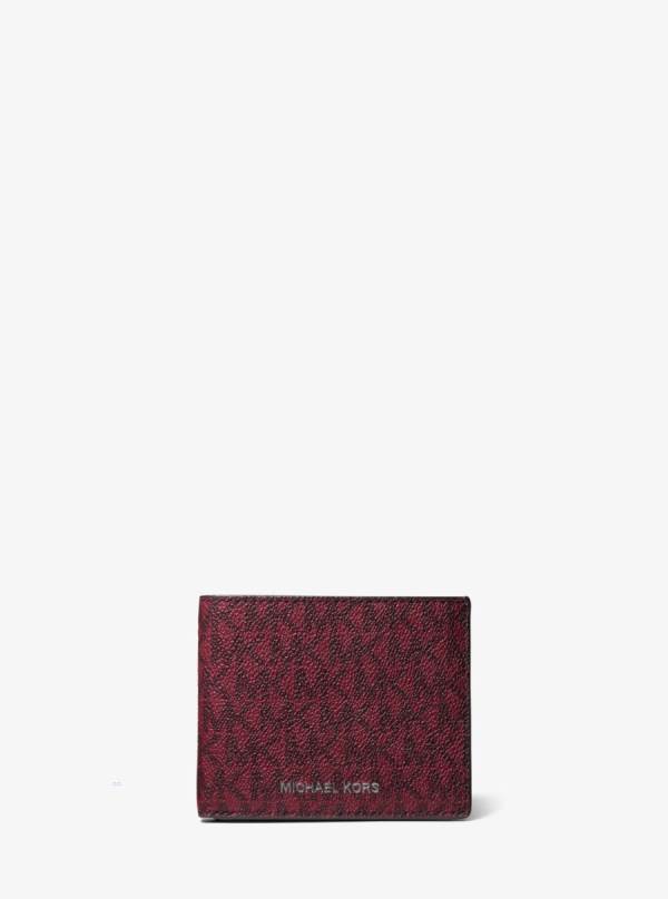 Panske Penazenky Michael Kors Greyson Logo Slim Billfold Bordove - Doplnky Michael Kors Slevy | XTVWE-0843